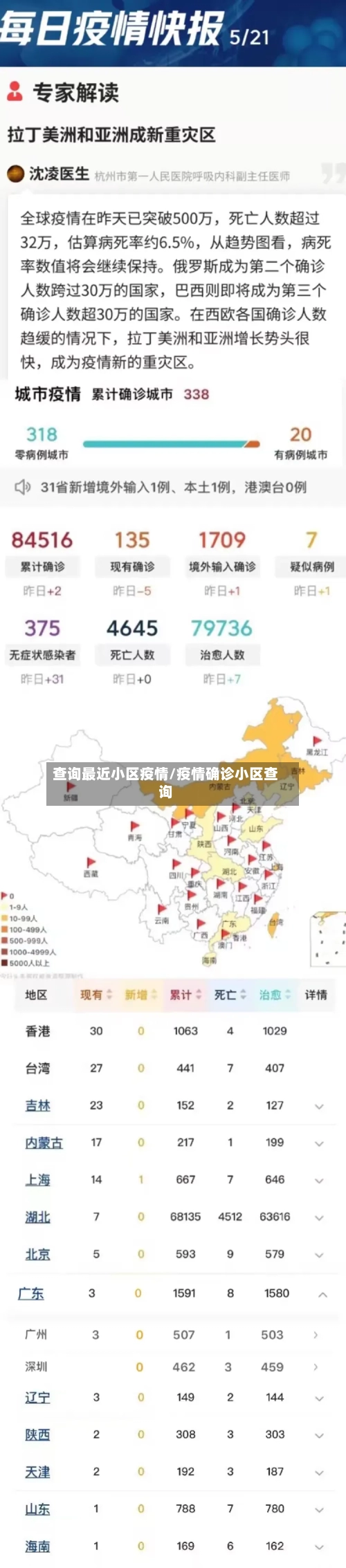 查询最近小区疫情/疫情确诊小区查询