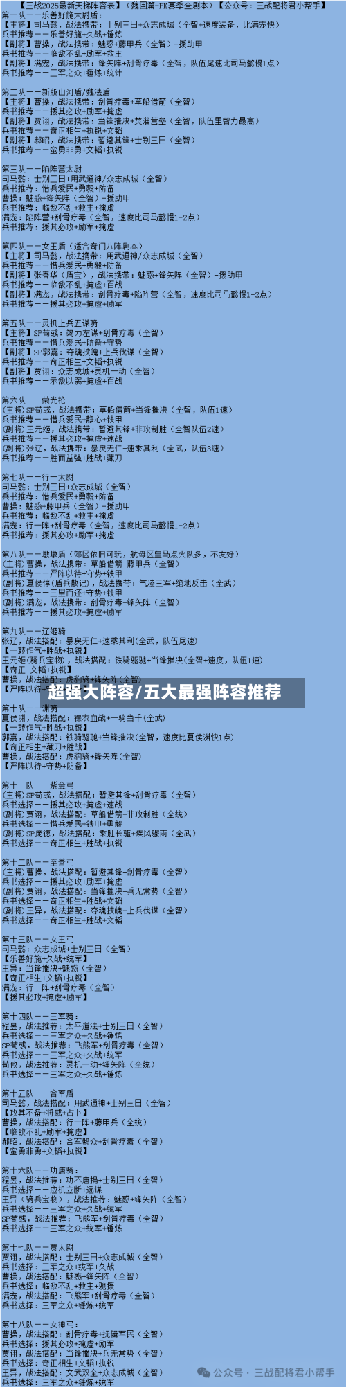 超强大阵容/五大最强阵容推荐-第3张图片
