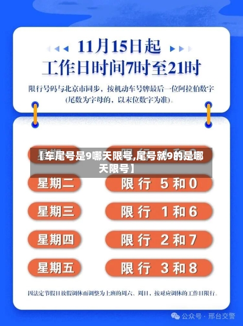 【车尾号是9哪天限号,尾号就9的是哪天限号】