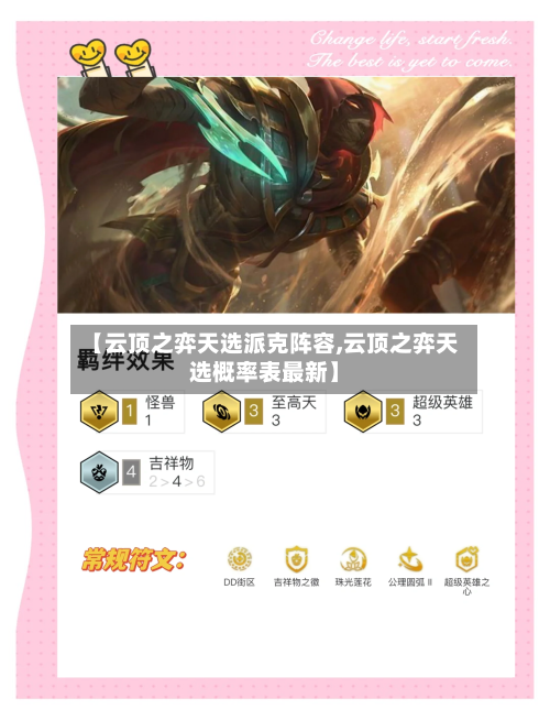 【云顶之弈天选派克阵容,云顶之弈天选概率表最新】-第3张图片