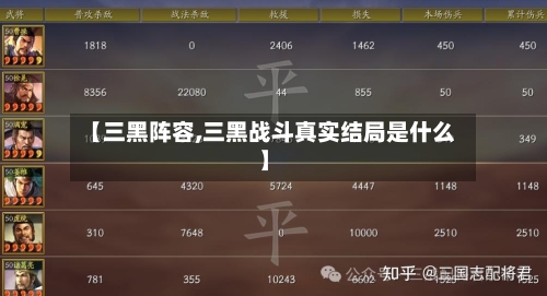 【三黑阵容,三黑战斗真实结局是什么】