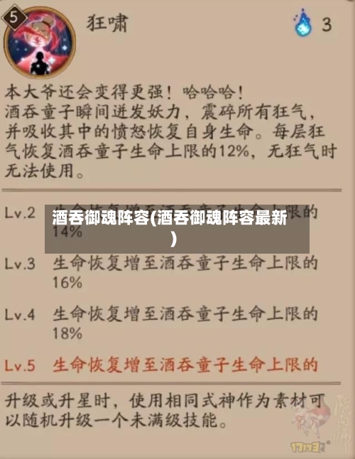 酒吞御魂阵容(酒吞御魂阵容最新)-第3张图片
