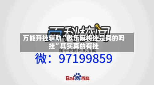 万能开挂辅助“微乐麻将挂是真的吗挂”其实真的有挂-第2张图片