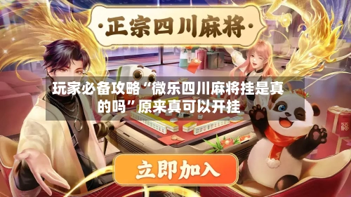 玩家必备攻略“微乐四川麻将挂是真的吗”原来真可以开挂