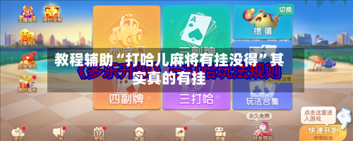 教程辅助“打哈儿麻将有挂没得”其实真的有挂-第3张图片