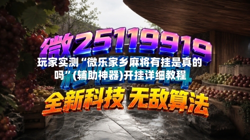 玩家实测“微乐家乡麻将有挂是真的吗”(辅助神器)开挂详细教程-第2张图片