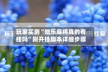 玩家实测“微乐麻将真的有挂吗	”附开挂脚本详细步骤-第2张图片