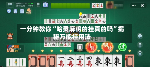 一分钟教你“哈灵麻将的挂真的吗	”揭秘万能挂用法-第2张图片