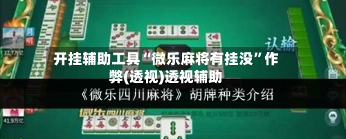 开挂辅助工具“微乐麻将有挂没	”作弊(透视)透视辅助-第2张图片