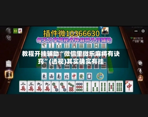 教程开挂辅助“微信里微乐麻将有诀窍”(透视)其实确实有挂-第3张图片