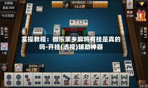 实操教程：微乐家乡麻将有挂是真的吗-开挂(透视)辅助神器-第3张图片