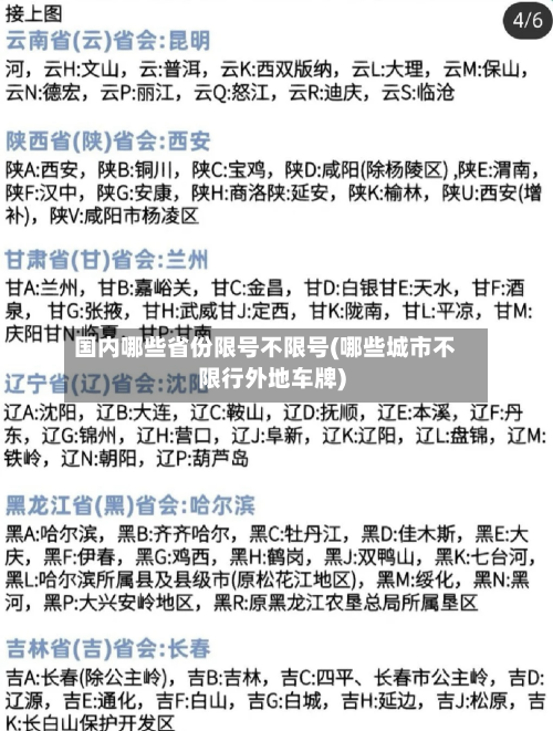 国内哪些省份限号不限号(哪些城市不限行外地车牌)-第2张图片