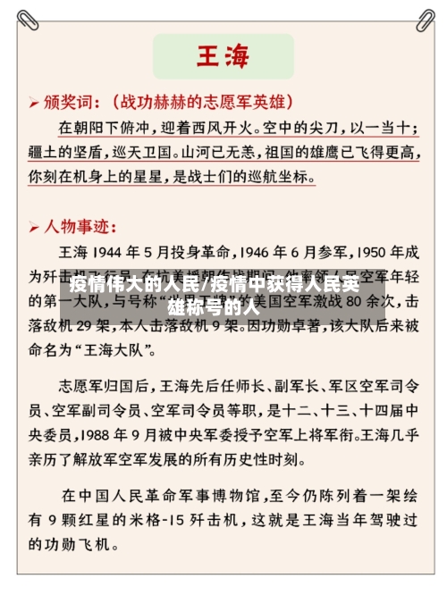 疫情伟大的人民/疫情中获得人民英雄称号的人